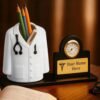 Doctor pen stand with clock